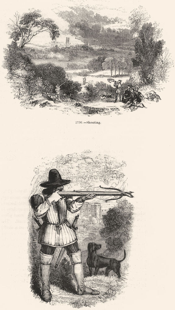 SPORTS. Archery 1845 old antique vintage print picture